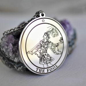 Talisman Carte Majeur //Le Fou//Le Mat//Tarot de Marseille//Carte Le Fou//Le Mat//Divination//Cadeau Homme//Cadeau Femme//Pendentif//Collier