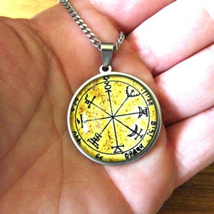 Talisman 7th Pentacle of Jupiter/Talisman of Protection and Wealth/Pentacle of Solomon/Esotericism/Clavigules of Solomon/Amulet Version Jaune