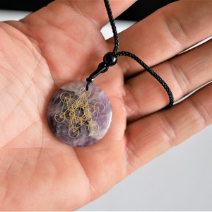 Pieczęć Archanioła Metatrona Talizman – Obsydian, Ametyst lub Kamień Kwarcowy Różowy, Ezoteryka, Duchowy Amulet, Oryginalny Mistyczny Dar