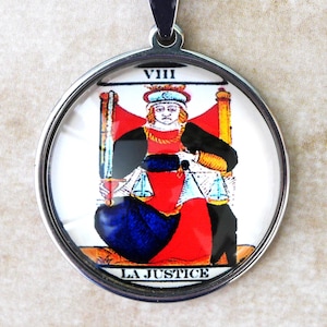 Talisman Carte Majeur//La Justice//Tarot de Marseille//Carte de la Justice//Cadeau Homme//Cadeau Femme//Esotérisme//Cadeau Original