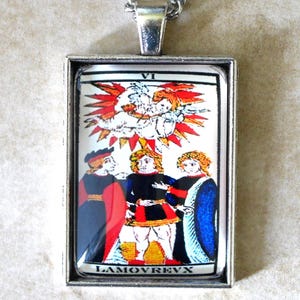 Talisman Carte Majeur//Les Amants//Tarot de Marseille//Divination//Cadeau Homme//Cadeau Femme//Esotérisme//cadeau original//Idée Cadeau