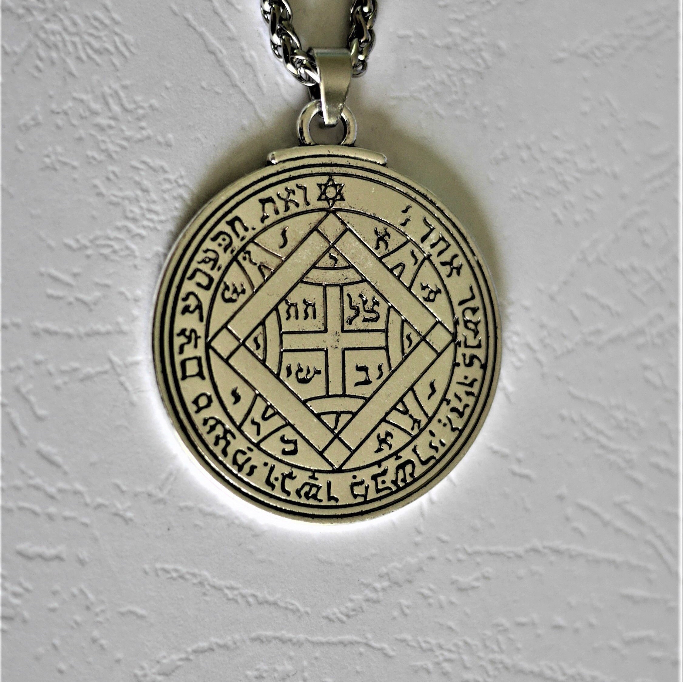 Ciondolo Pentacolo Stella Wicca In Argento Placcato - Talismano Di Protezione Con Collana Regolabile, Made In Italy - 3