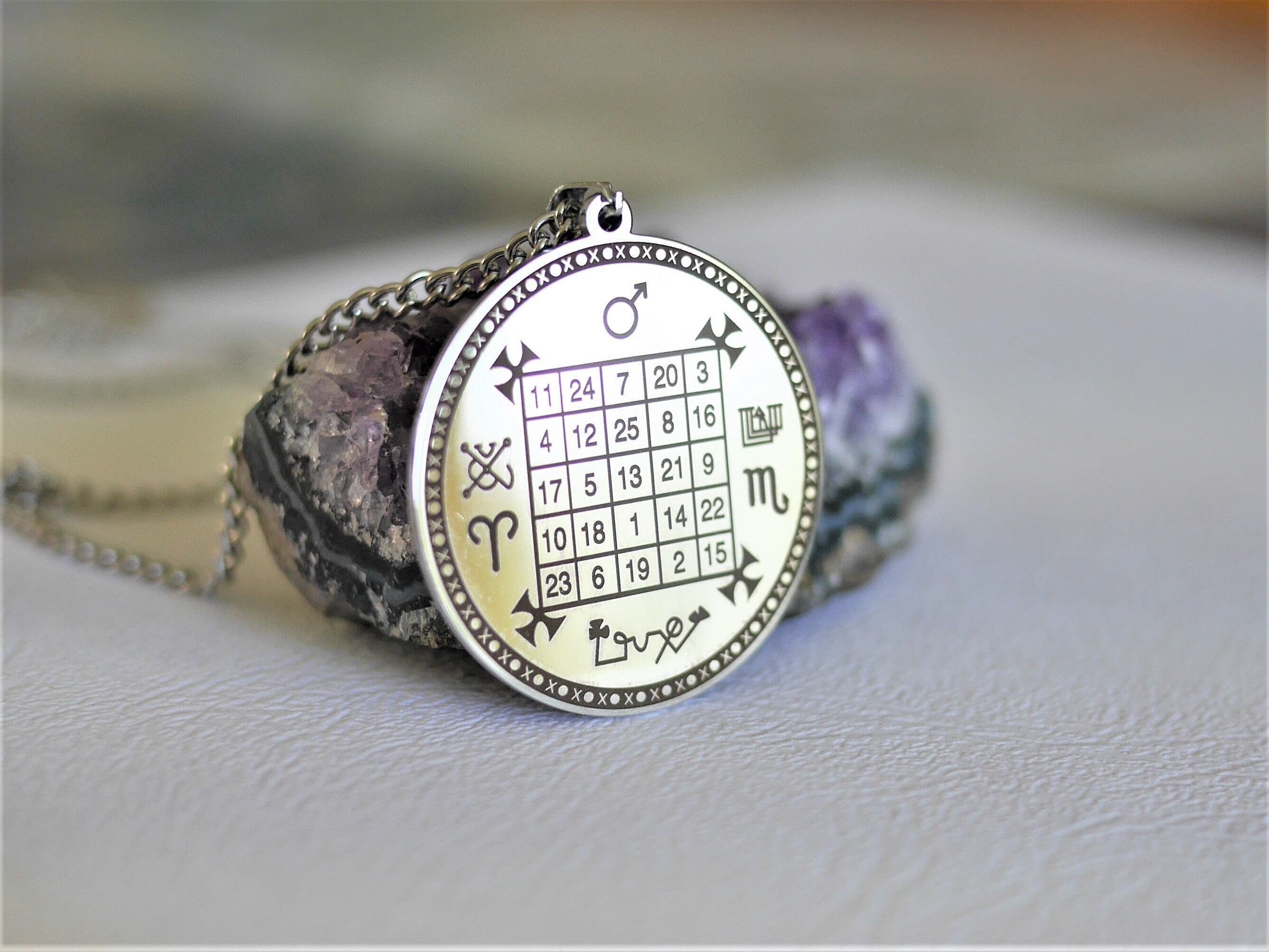 ☆MARS MARK☆ Antic Square Necklace No2 M16 Mars Attacks Martian Necklace – Zanti Jewelry