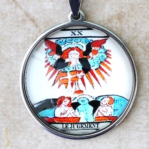 Talisman Carte Majeur du Jugement//Tarot de Marseille//Pendentif Carte du Jugement//Amulette//Cadeau Homme//Cadeau Femme//Cadeau Original