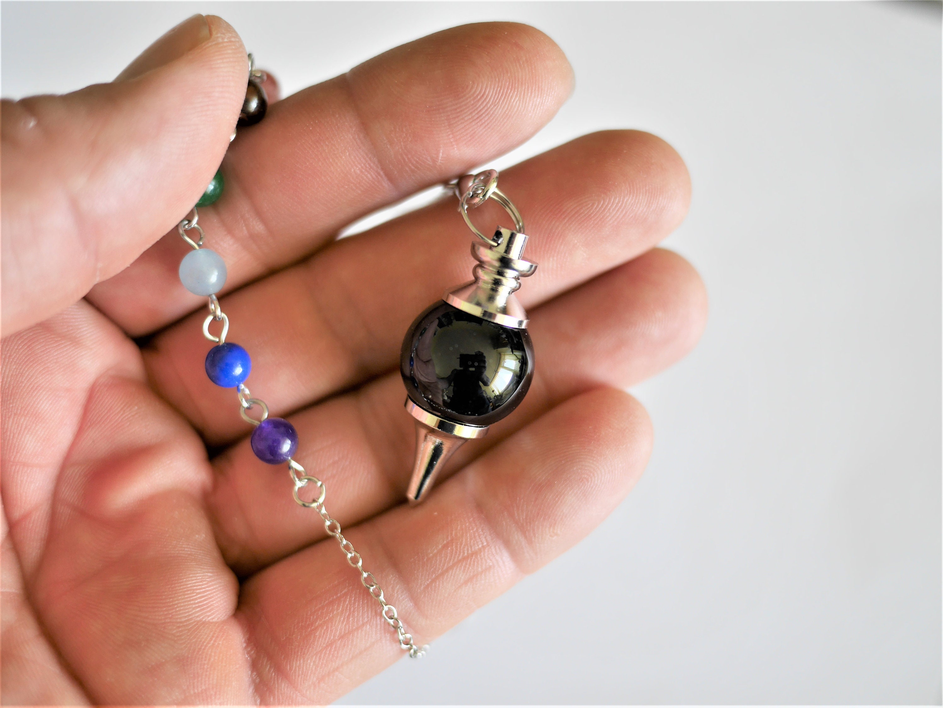 Pendules Radiesthésie// Onyx//Améthyste//Oeil de Tigre//Divination//Radiesthésie//Pendule//Cadeau Ho