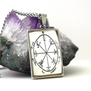 Talisman 7th Pentacle of Jupiter/Talisman of Protection and Wealth/Pentacle of Solomon/Esotericism/Clavigules of Solomon/Amulet Rectangle 20x30 mm