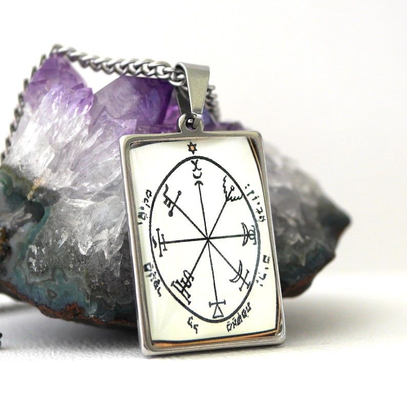 Talisman 7th Pentacle of Jupiter/Talisman of Protection and Wealth/Pentacle of Solomon/Esotericism/Clavigules of Solomon/Amulet Rectangle 20x30 mm