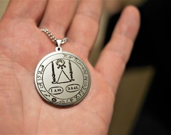 Gepersonaliseerde talisman, enkel- of dubbelzijdig, gegraveerd in staal, uniek magisch cadeau, goud- of zilverkleurig staal, hanger cadeau-idee