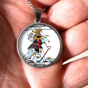 Talisman Carte Majeur//cadeau homme//Tarot de Marseille//Carte Le Fou//Le Mat//Divination//Cadeau Femme//Cartomancie//Cadeau Original