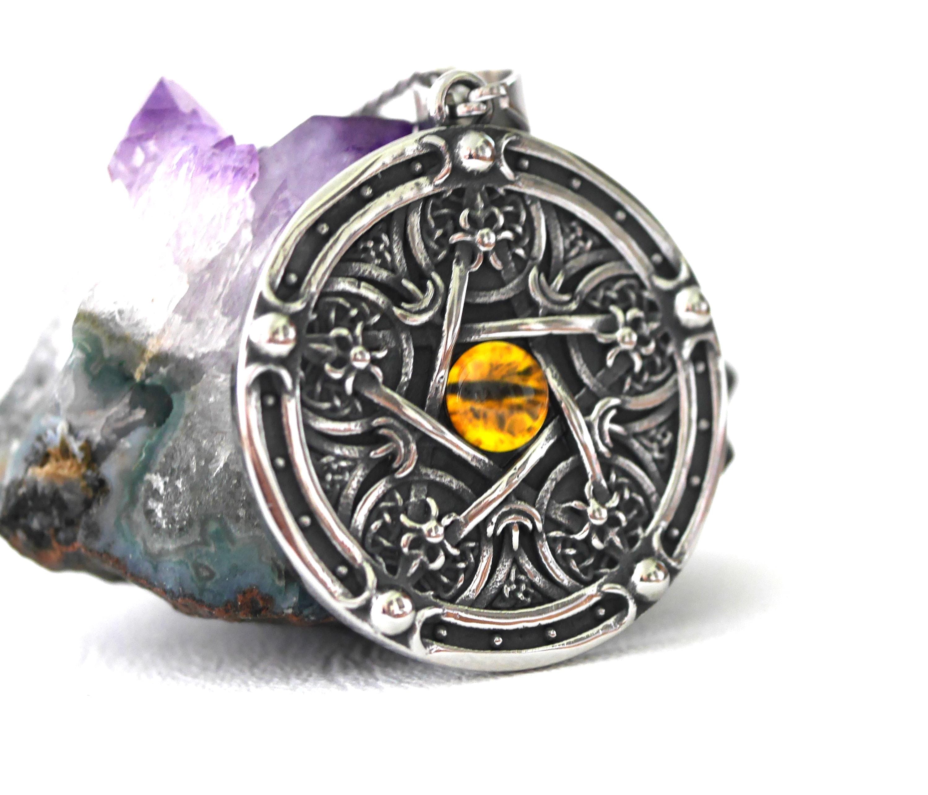 Amulette Gomti Chakra – Pendentif Protection Magique Noir – Occulte Wicca – The Occult Shop UK