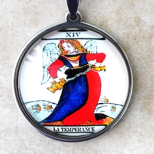 Talisman Carte Majeur//Carte de la Tempérance//Tarot de Marseille//Esotérisme//Amulette//Talisman//Cadeau Femme//Cadeau//Cadeau Original
