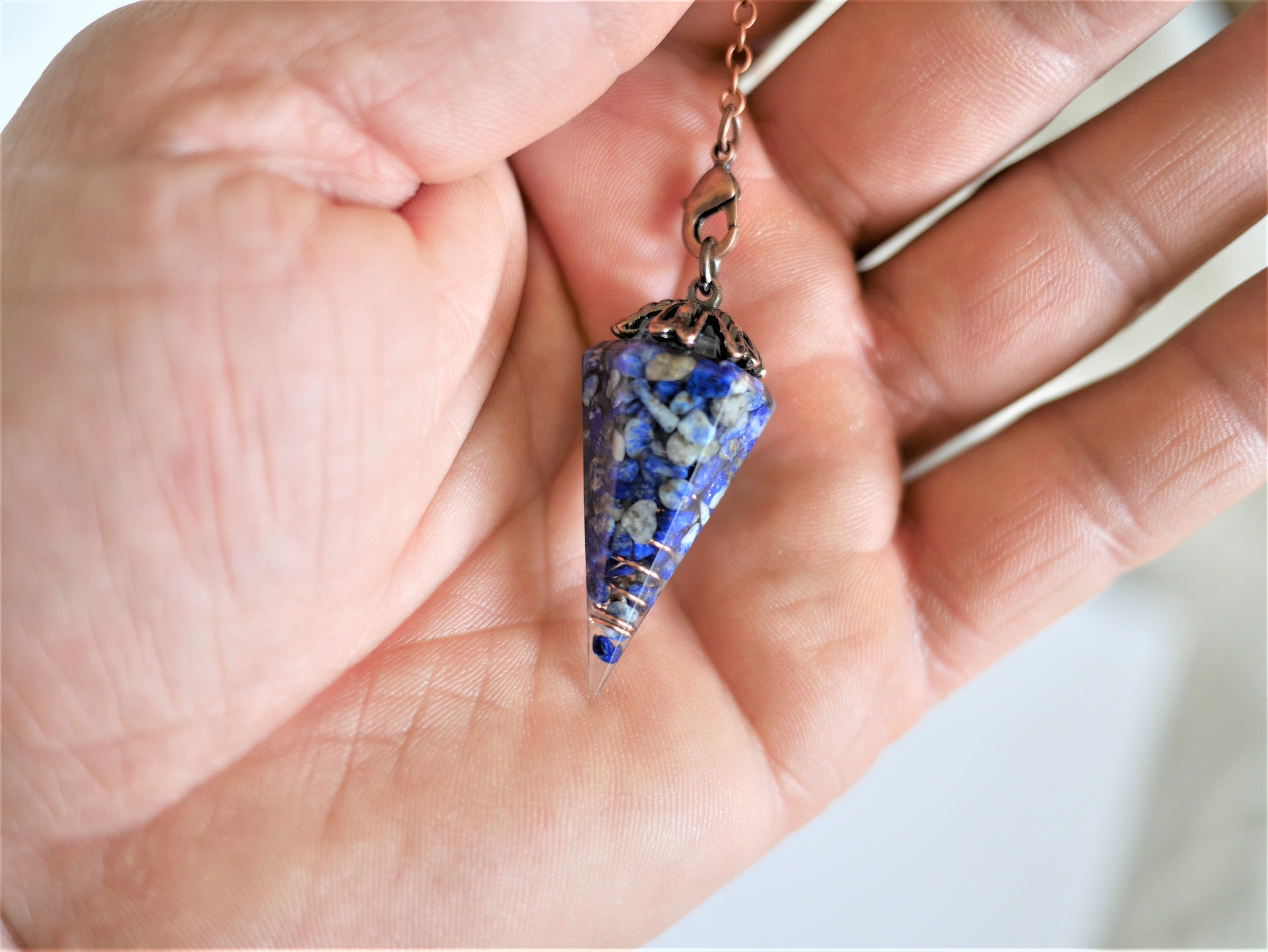 Orgonite//Orgonite Lapis Lazuli//Pendule Orgonite//Radiestésie//Divination//Pendule Orgonite//Lapis 