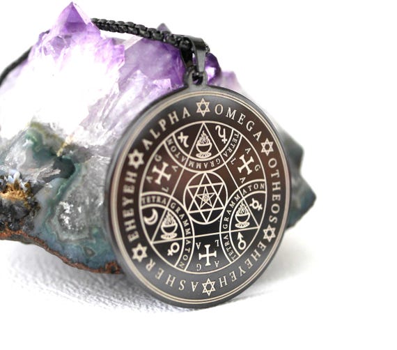 Talisman Grand Pentacle de Salomon/Pentacle de Protection et Réussite/Amulette/Pendentif Ésotérisme/Magie Blanche/Talisman de Salomon