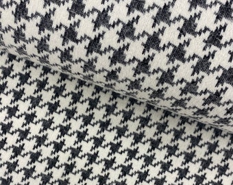 Knitted fabric houndstooth, white-antracite. Art.5410/151