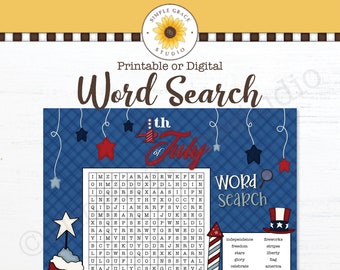 4th of July Word Search ~ Word Search ~ Printable ~ Printables