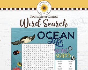 ocean word search etsy