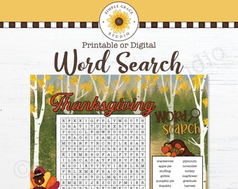 Thanksgiving Word Search ~ Word Search ~ Printable ~ Printables