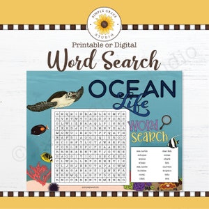Word Search ~ Ocean Life ~ Word Search ~ Printable ~ Printables