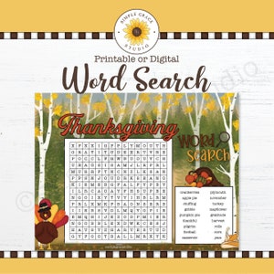 Thanksgiving Word Search ~ Word Search ~ Printable ~ Printables