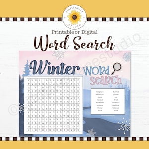 Winter Word Search ~ Word Search ~ Printable ~ Printables