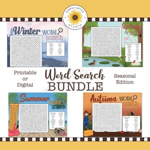 Word Search Bundle ~ Word Search ~ Printable ~ Printables ~ Digital