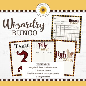 Bunco ~ Bunco Game Set ~ Wizardry Bunco ~ Printable Bunco ~ Printable Beach Bunco