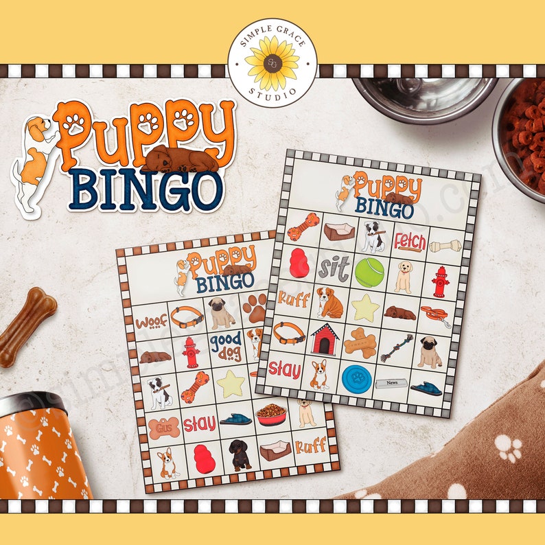 Bingo Printable Bingo Bingo Cards Bingo Game Puppy Bingo Dog Bingo image 1