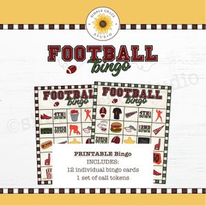 Bingo ~ Bingo di football americano ~ Carte di Bingo ~ Gioco di Bingo