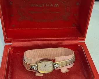 Waltham Ladies Quartz, Gold-Tone, Original Red Box
