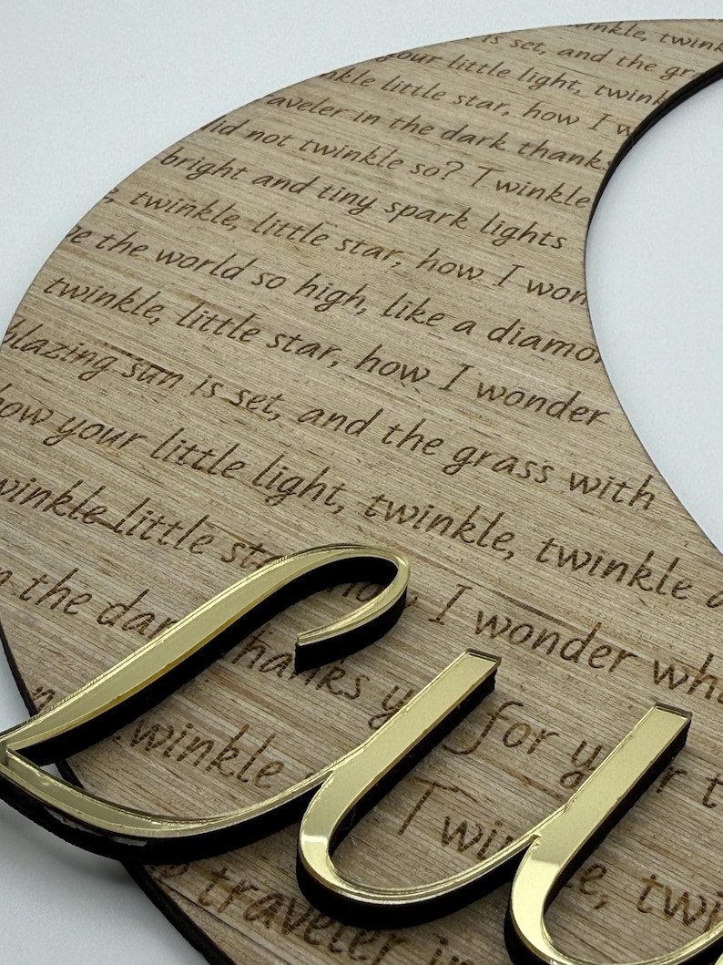Personalized Crescent Moon Name Sign | Twinkle Twinkle Little Star ...