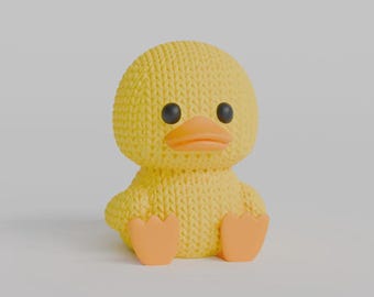 Dustling No. 4: Pip the Duck – Knitted 3D printed Duck Collectible