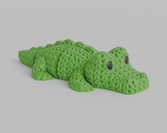 3D printed flexi alligator fidget figure