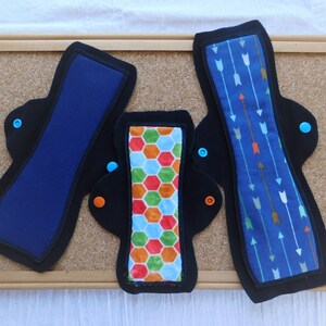 3 Cloth Pad Basic Starter Set. Mini Sampler Set from Cozy Folk LLC the best pads you can find image 2
