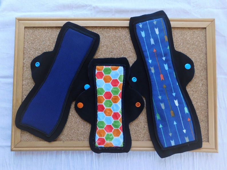 3 Cloth Pad Basic Starter Set. Mini Sampler Set from Cozy Folk LLC the best pads you can find image 2