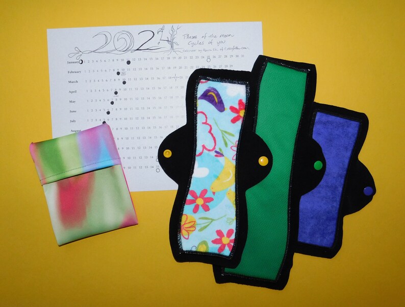 3 Cloth Pad Basic Starter Set. Mini Sampler Set from Cozy Folk LLC the best pads you can find image 8