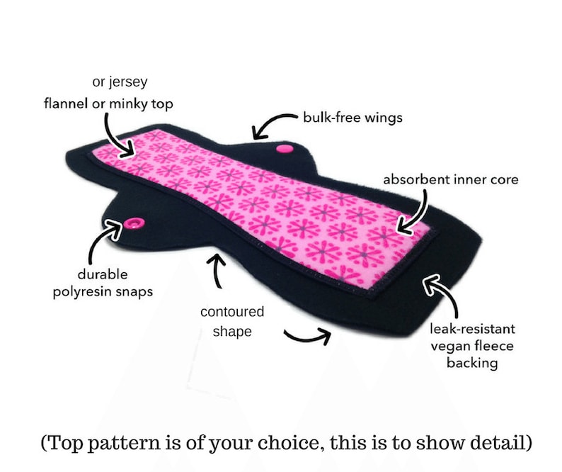 Washable Panty Liner Set: Choose 6, 8 and/or 10 from Tiny/Mini Pantiliners to Long Ultrathins. w/ Jersey, Minky, or Flannel SET OF 6 image 2