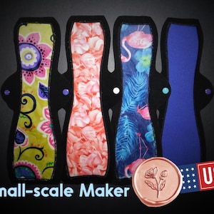 Multi-Pack of Overnight, Plus Size, or Postpartum Reusable Period Pads: Choose 14&quot; and/or 12&quot; in Heavy and/or Moderate Absorbency - USA Made