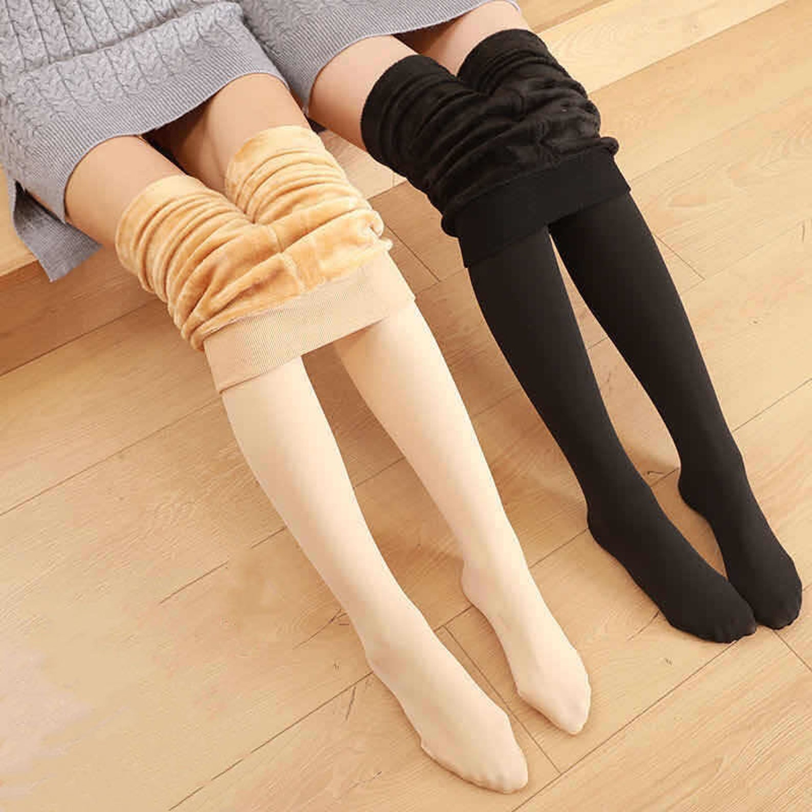 Women Winter Tights Footed Thermal Fleece Lined Soft Extra Etsy