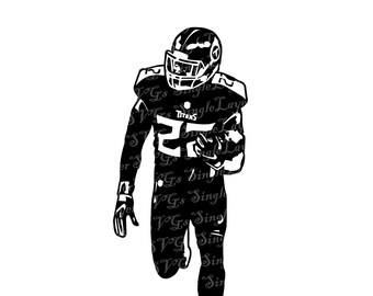 Derrick Henry SVG DXF png pdf jpg eps vector files | titans svg | Tennessee svg | cricut | clipart | cameo
