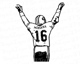Joe Montana SVG DXF png pdf jpg eps vector files | San Francisco svg | 49ers svg | cricut | clipart | cameo