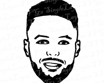 Steph Curry face SVG DXF PNG pdf jpg files | Steph Curry Vector File | Los angeles svg | clippers svg