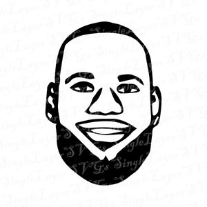 Lebron James gezicht SVG DXF PNG pdf jpg bestanden | Lebron James Vector Bestand | Los Angeles svg | Lakers svg