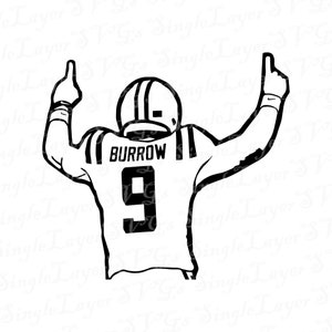 Joe Burrow SVG DXF png pdf jpg eps vector files | Joe Burrow svg | Bengals svg | cricut | clipart | cameo, cut, lsu svg