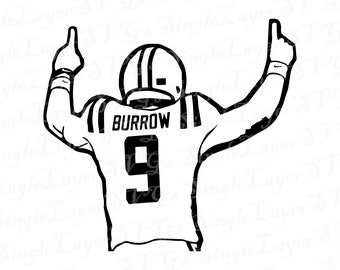 Joe Burrow SVG DXF png pdf jpg eps vector files | Joe Burrow svg | Bengals svg | cricut | clipart | cameo, cut, lsu svg