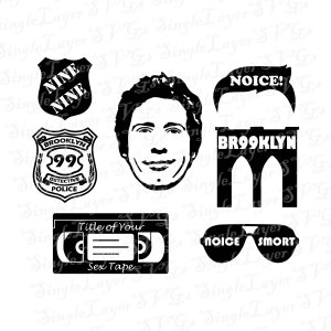 Brooklyn neuf neuf SVG mega bundle DXF PNG pdf jpg fichiers | Jake peralta svg | andy samberg svg
