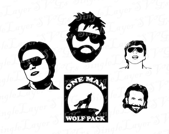 The Hangover movie SVG DXF PNG pdf jpg eps file bundle | alan the hangover svg | Mr Chow svg | one man wolf pack svg