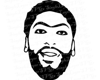 Anthony Davis face SVG DXF PNG pdf jpg files | Unibrow Vector File | Los angeles svg | Lakers svg
