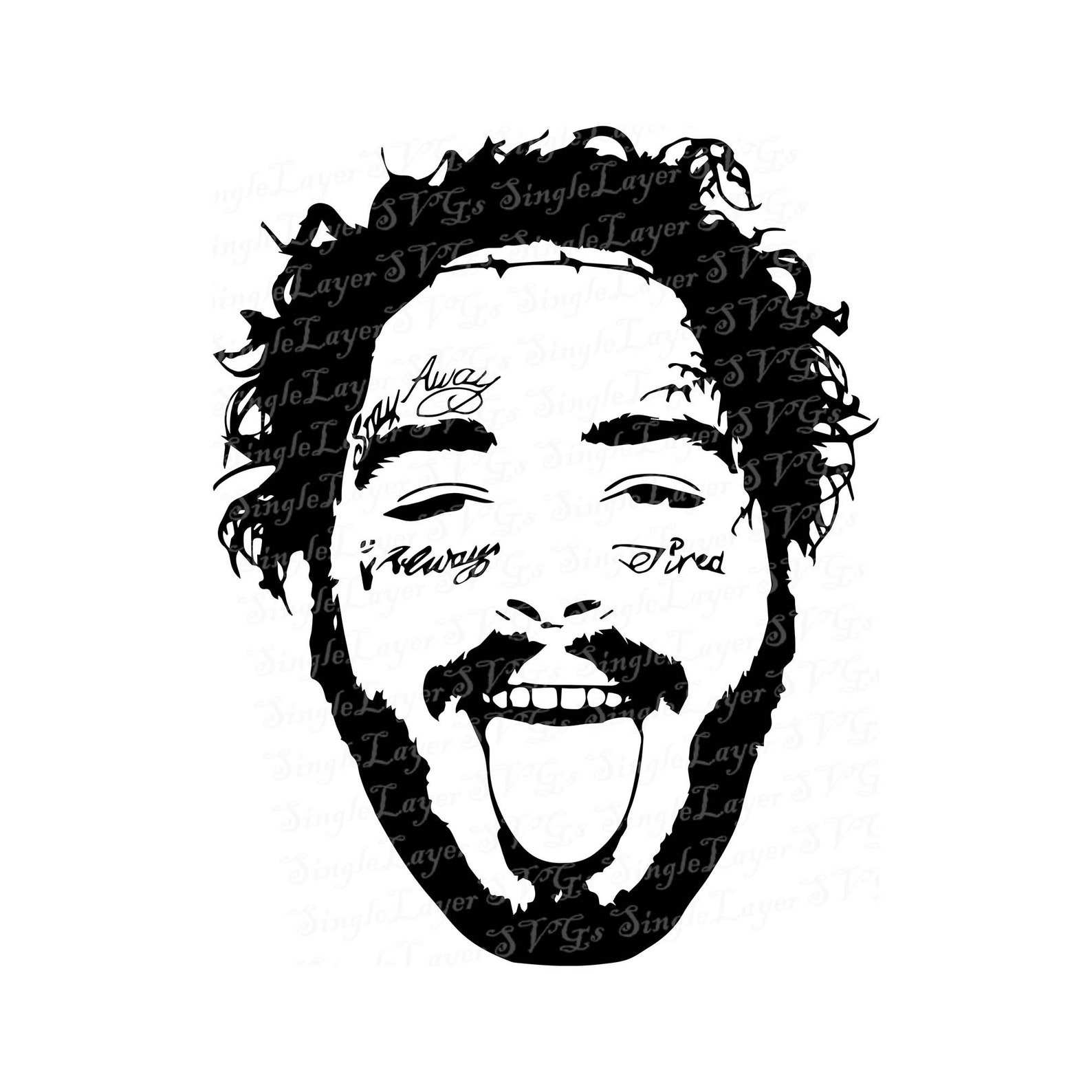 Post Malone SVG DXF Png Pdf Jpg Eps Vector Files Post Malone Etsy