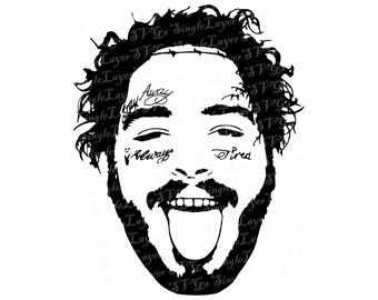 Post Malone SVG DXF png pdf jpg eps vector files | Post Malone svg | Post Malone silhouette | cricut | clipart | cameo, cut, rapper svg
