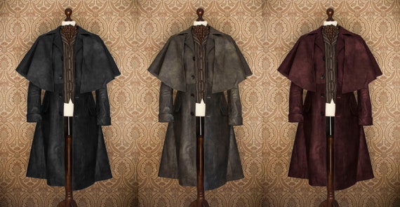 Bloodborne Hunter Style Long Leather Coat Duster Steampunk Victorian Fantasy Etsy